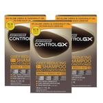 3x Just For Men Control GX Grey Hair Reducing 2 in 1 Shampoo & Conditioner 118ml
