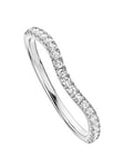 Created Brilliance Layla 9ct White Gold 0.20ct Shaped Wedding Ring, Silver, Size L, Women