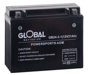 Global 12V GB24-3 FA MC-batteri 24Ah 205 x 87 x 162 mm