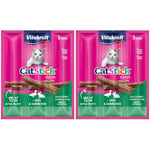 Vitakraft Cat-Stick Mini Friandise Premium pour Chat Canard/Lapin Sachet Fraîcheur de 3 Sticks (Lot de 2)
