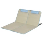 Strandmatta, set med 2 hopfällbara strandstolar med kuddar, 5-nivåer höjdjusterbar strandmadrass med bärväska, stål, beige, 134