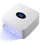 Uppladdningsbar UV LED Nagellampa, 72W Effekt, 5 Timerinställningar,EU-kontakt, S50 Vit