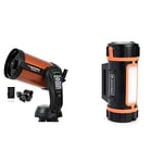 Celestron 11069 NexStar 8SE Computerised Schmidt-Cassegrain Telescope with Advanced GPS, Astroimaging and AutoAlign Features, Black/Orange & 18771-CGL PowerTank Lithium Ferrite, Black/Orange, 86.4 WH