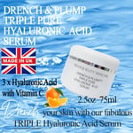 Anti Wrinkle Moisturiser Serum 100% Strong Hyaluronic Acid for Face 75MLS! Aloe