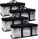 4 Pack DVD Case Storage Bags CD Holders Cases DVD BluRay PS4 Video Games