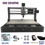 ZQALOVE CNC 3018 PRO Laser Engraver Wood CNC Router Machine GRBL ER11 Hobby DIY Engraving Machine For Wood PCB PVC Mini CNC3018 Engraver (Color : Add 1000mW Laser)