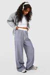 Contrast Waistband Striped Wide Leg Trousers