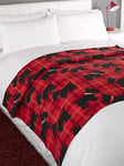 Dreamscene Fleece Throw Soft Scottie Dog Black Red Sofa Bed Blanket 120 x 150cm