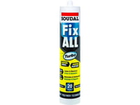 Soudal Monteringslim 290Ml - Fix All Turbo White Hög Sluthållfasthet 380 T/M² &Amp  Snabb Härdning