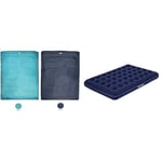 Trespass Unisex's CATNAP 4 Season Doble Sleeping Bag, Water Repellent, Navy, 180 x 140 cm & Bestway Pavillo Double Air Bed | Inflatable Outdoor, Indoor Airbed, Quick Inflation