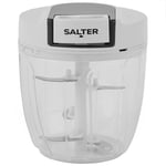 Salter BW12922EU7 Manual Food Chopper – Pull Cord Multifunctional Vegetable Cutter, Mincer for Garlic, Onion, Chillies, Herbs, Pull String Food Processor Dicer For Salad/Salsa, Stainless Steel Blade