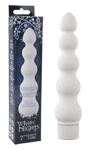 White Nights 7 Inch Ribbed Anal Bead Vibrator Silent Ripple Probe Vibe Butt Play
