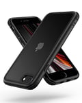 MobNano Coque Compatible avec iPhone SE 2020/2022 5G et iPhone 7/8 360 degrés Antichoc Pro Anti-Rayures Transparente PC/TPU Silicone Etui pour iPhone 7/8/SE2020/SE2022 - Noir