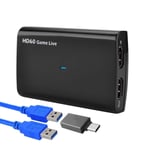 Y&H HDMI Game Capture Card,USB 3.0 (4K) HD Video Capture Card 1080P 60FPS Game Recorder Live Streaming for Windows 10,Linux,OS X System Xbox 360&One/PS3 PS4