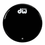 22" DW Gloss Black Bass Drum Head No Vents