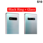 Camera Lens Protector Tempered Glass Film Ring Black S10