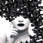 Paint by Numbers DIY Oil Painting kit Black and White Butterfly Girl 40x50cm Modern Pop Hand Digital Painting oil Tablet Adults Beginner Kits Pre-Printed Canvas Colorful Wall Art Home Decor T6122