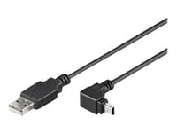 Techly - Usb-Kabel - Usb (Hane) Till Mini-Usb Typ B (Hane) Vinklad - Usb 2.0 - 1.8 M - Formpressad - Svart