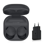 Bundle Samsung Galaxy Buds2 Pro écouteurs sans fil Anthracite + chargeur 25 W offert, design ergonomique, réduction active de bruit avancée, son immersif, suppression active de bruit