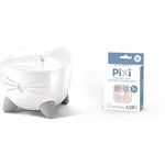 Catit Pixi Fontaine à Eau pour Chat 2,5 L Blanc & Cat it Pixi Lot de 3 filtres de Rechange pour Fontaine 43721
