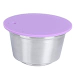 Stainless Steel Reusable Capsules Refillable Crema Coffee Capsules Pods Cup Fit for Dolce Gusto Coffee Maker(Purple)