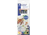 Staedtler Dubbla Fiberpennor "Australia", Ask Om 6, 2 Spetsar, Linjebredd: 1,0 - 6,0 Mm / 0,5 - 0,8 Mm, - 1 St (3001 C6-2)