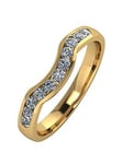 Moissanite 9ct Gold 33pt Channel Set Shaped Wedding Ring, White Gold, Size L, Women