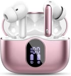 Wireless Earbuds,Bluetooth 5.3 Headphones In Ear with 4 ENC Noise Rose Gold 