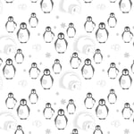 Julepapir 10m Pingviner Hvit