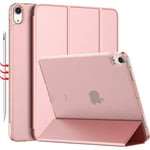 OYLDA Coque fine pour iPad Air 10,9' avec dos rigide givré translucide (or rose)