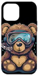 Coque pour iPhone 14 Pro Max Joli ours en peluche de plongée pour garçons et filles