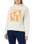 GANT Women's D2. Quadrat Logo Hoodie Hooded Sweatshirt, Eggshell, S