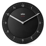 Braun Horloge Murale Radio-pilotée en Plastique Noir Normal