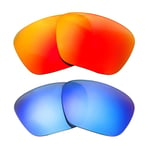 Walleva Fire Red + Ice Blue Polarized Lenses For Maui Jim Makoa Sunglasses