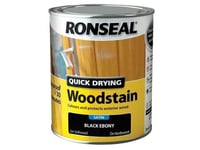 RONSEAL QD WOODSTAIN SATIN BLACK EBONY 750ML