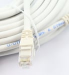 WHITE 20m CAT6 Cat 6 Fast Speed Gigabit Patch LAN Network Ethernet Cable 20 MTR