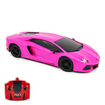 CMJ RC Cars Lamborghini Pink Aventador LP700-4 Officially Licensed Remote Control Car 1:24 Scale Working Lights 2.4Ghz Girls RC