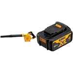 DEWALT - Souffleur Compact XR 18V - DCV100-XJ - sans Fil - Souffleur Electrique avec Tube, Rallonge De Tube Et Adaptateur pour Souffler Ou Aspirer L'Air Inclus & Batterie XR 18V 4 Ah Li-ION