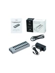 USB 3.0 Charging HUB 10 port + Power Adapter 48 W USB hub - 10 ports - Grå