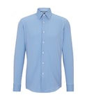 Hugo Boss Black Mens P-hank -kent-c1-long Sleeve4d Shirt Bright Blue - Size 15.5 inch