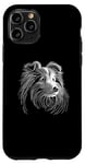 Coque pour iPhone 11 Pro Line Art Berger Des Shetland Chien Sheltie