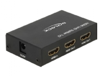 Delock HDMI UHD Splitter 1 x HDMI in > 2 x HDMI out 4K - Video/lyd-splitter - 2 x HDMI - stasjonær