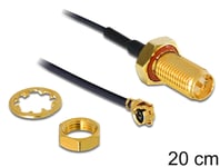 DELOCK – Antenna Cable RP-SMA jack bulkhead to MHF® I plug 1.13 20 cm thread length 10 mm (88746)