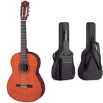 Yamaha CS40II Classical Guitar for Learners, 3/4 Size - Traditional Western Body - Natural & CAHAYA 40 41 Inch Acoustic Guitar Bag Waterproof Guitar Case Gig Bag 8MM Padding, CY0152