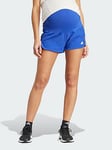 adidas Pacer Woven Stretch Training Maternity Shorts - Blue, Blue, Size L, Women