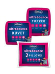 Silentnight Ultrabounce 13.5 Tog Duvet, Pillow Pair And Mattress Topper Bedding Bundle - Natural