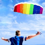QTER Rainbow Kite Large Dual Line Stunt Kite with Handle for Children and Adults Colorful Kites Outdoor Surfing Fun Beach Sport Toy with Flying Tool Set-2m
