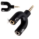 3.5mm Jack Plug Stereo Audio to Mic & Headset Splitter Adapter For iPhone Phone