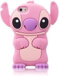 YUJINQ Soft Silicone Pink Stitch Cute Cartoon Lovely Fashion Cover,Cool Cases for Kids Boys Girls (iPhone 11,Pink Stitch)