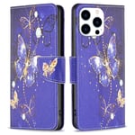 IPhone 14 Pro etui - Purple butterflies